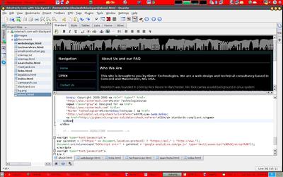 screen capture of html editor - left justified image